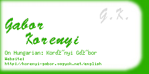 gabor korenyi business card